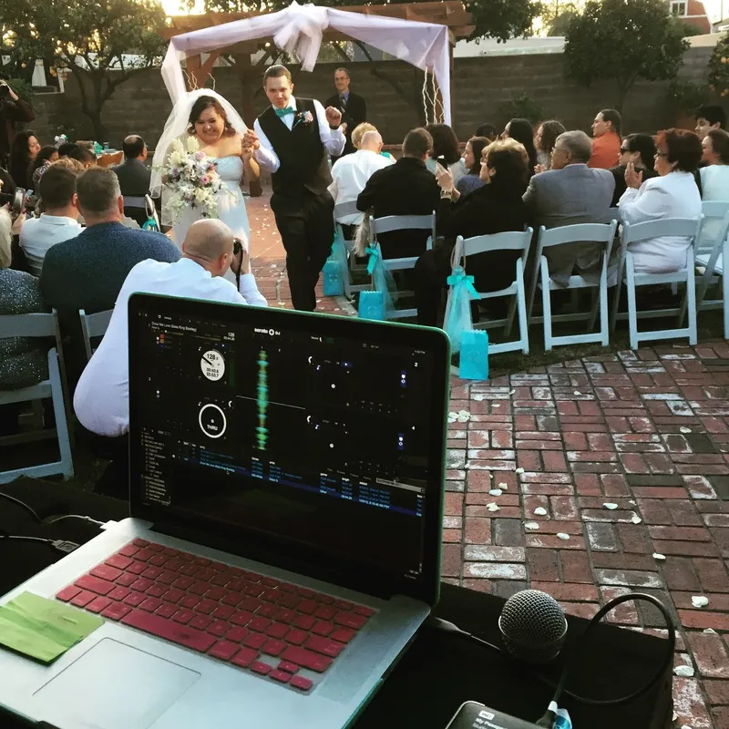 The ceremony, seen from the booth