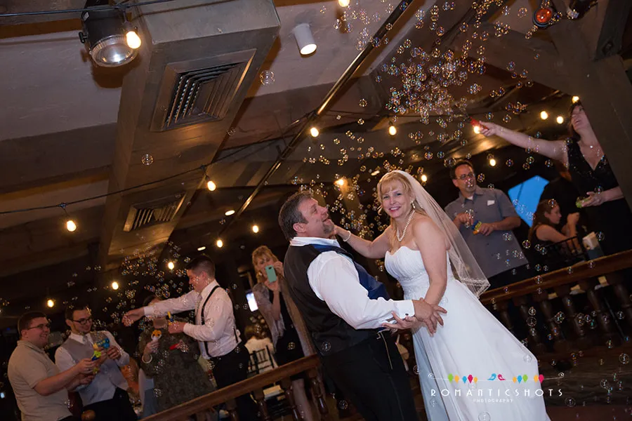 First dance under a shower of bubbles